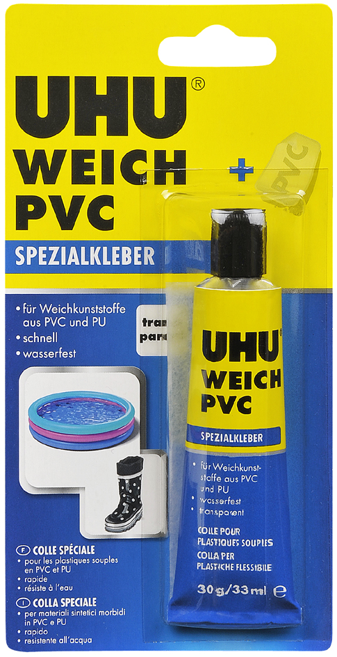 UHU Spezialkleber WEICH PVC, 30 g Tube, 18er Display von UHU