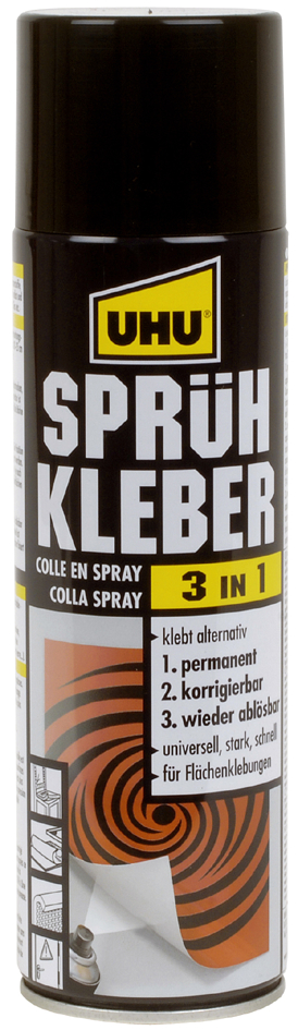 UHU Sprühkleber 3 in 1, wieder ablösbar, 500 ml Dose UHU Sprühkleber 3 in 1, wieder ablösbar, 500 ml Dose von UHU