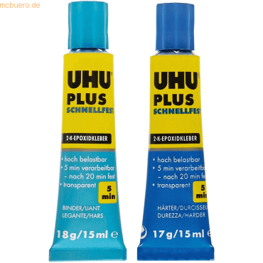 UHU Zweikomponentenkleber Plus schnellfest 35g UHU Zweikomponentenkleber Plus schnellfest 35g von UHU