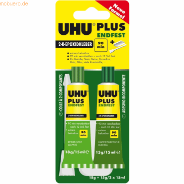 Uhu 2-Komponenten-Epoxidharzkleber plus endfest Tube 33g von UHU