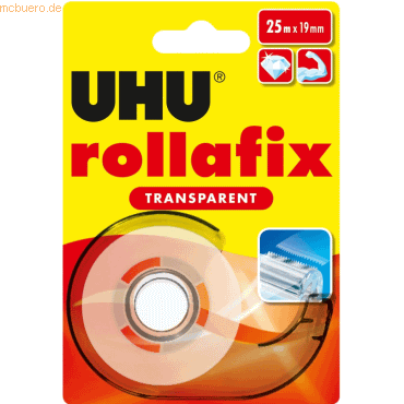 Uhu Klebefilmabroller rollafix Transparent 25mx19mm + Nachfüllrolle tr von UHU