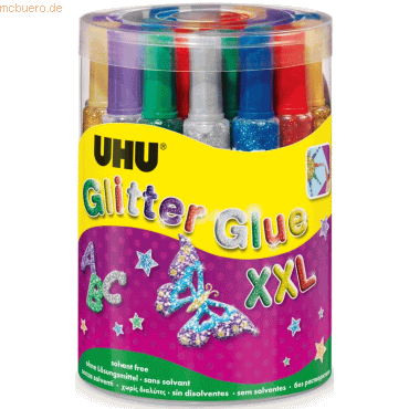 Uhu Klebstoff Young Creativ Glitter Glue 20ml VE=24 Tuben farbig sorti von UHU