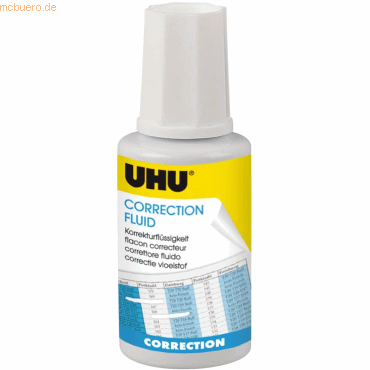 Uhu Korrekturfluid Correction Fluid 20 ml weiß von UHU