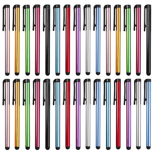 30 Stück Handy Stift für Alle Handys Mehrfarbig Stift für Tablet Touchscreen Stift Stylus Pen Touch Pen Dünn Stifte für Touchscreen Stift für Handy Kompatibel Mit iPad iPhone Tablet Smartphone (30) von UICCVOKK