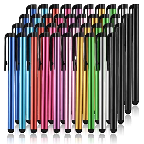 40 Stück Handy Stift für Alle Handys Mehrfarbig Stift für Tablet Touchscreen Stift Stylus Pen Touch Pen Dünn Stifte für Touchscreen Stift für Handy Kompatibel Mit iPad iPhone Tablet Smartphone (40) von UICCVOKK