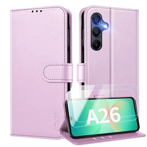 UITUIM Handyhülle für Samsung Galaxy A26 5G Klapphülle Leder Hülle mit 2 Schutzfolie Glas Flip Case Cover Klappbar Tasche Kartenfach Schutzhülle Handytasche für Samsung Galaxy A26 5G,Lila UITUIM Handyhülle für Samsung Galaxy A26 5G Klapphülle Leder Hülle mit 2 Schutzfolie Glas Flip Case Cover Klappbar Tasche Kartenfach Schutzhülle Handytasche für Samsung Galaxy A26 5G,Lila von UITUIM