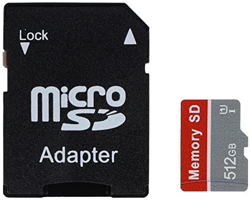 UJIWEPOMFSD Micro SD Card 512 GB Memory Card High Speed SD Card Micro SD Can be used for Smartphone, Drone, Dash Cam, Surveillance Camera and Body Cam von UJIWEPOMFSD