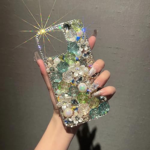 UJNHGQ Bling Diamond Rose Flower Hülle für iPhone 15 11 12 13 14 Pro Max 7 14Plus XS XR Kristall Strass Glitzer DIY Rückseite, grün, für iPhone 14 Plus UJNHGQ Bling Diamond Rose Flower Hülle für iPhone 15 11 12 13 14 Pro Max 7 14Plus XS XR Kristall Strass Glitzer DIY Rückseite, grün, für iPhone 14 Plus von UJNHGQ