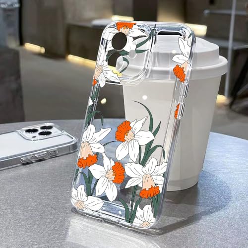 UJNHGQ Blumenhülle für iPhone 11 Hüllen für iPhone 15 12 13 14 16 Pro Max X XR XS Max 14 15 Plus 16Pro für iPhone16 Klare stoßfeste Hülle, TH80, für iPhone 15 Pro von UJNHGQ