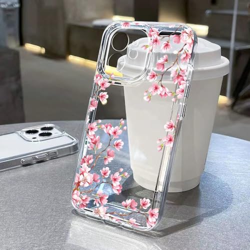 UJNHGQ Blumenhülle für iPhone 11 Hüllen für iPhone 15 12 13 14 16 Pro Max X XR XS Max 14 15 Plus 16Pro für iPhone16 Klare stoßfeste Hülle, TH82, für iPhone 15 Pro von UJNHGQ