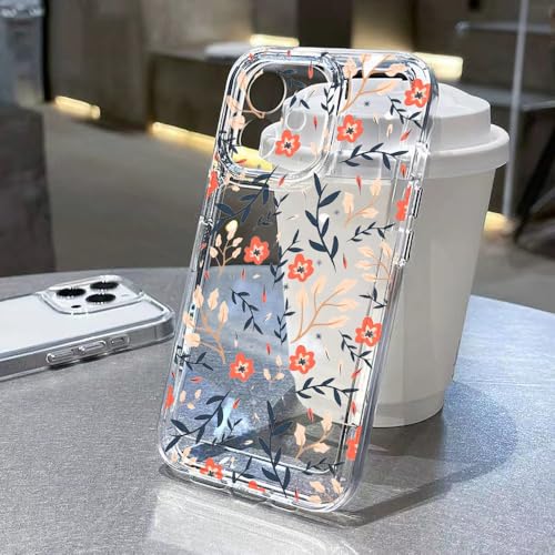 UJNHGQ Blumenhülle für iPhone 11 Hüllen für iPhone 15 12 13 14 16 Pro Max X XR XS Max 14 15 Plus 16Pro für iPhone16 Klare stoßfeste Hülle, TH85, für iPhone 15Pro Max von UJNHGQ