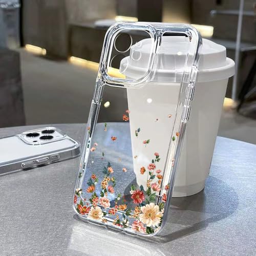 UJNHGQ Blumenhülle für iPhone 11 Hüllen für iPhone 15 12 13 14 16 Pro Max X XR XS Max 14 15 Plus 16Pro für iPhone16 Klare stoßfeste Hülle, TH88, für iPhone 16Pro Max von UJNHGQ