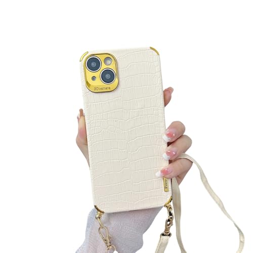 UJNHGQ Crossbody-Halskettengurt, Umhängeband, Ledermuster, Handyhülle für iPhone 15 14 13 12 11Pro Max Xr Xs 7 8 Plus X Cover, Beige, für iPhone 12 UJNHGQ Crossbody-Halskettengurt, Umhängeband, Ledermuster, Handyhülle für iPhone 15 14 13 12 11Pro Max Xr Xs 7 8 Plus X Cover, Beige, für iPhone 12 von UJNHGQ