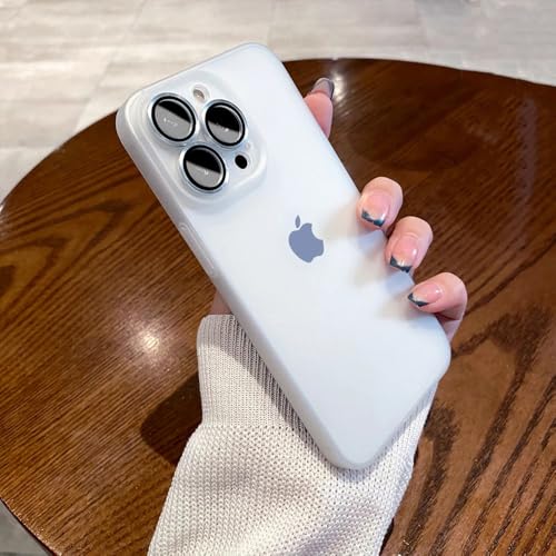 UJNHGQ Durchscheinende, ultradünne, Matte Hülle für iPhone 15 14 13 12 11 Pro Max Metallglas-Kameraschutzring-Hartschale, weiß, für iPhone 14Pro UJNHGQ Durchscheinende, ultradünne, Matte Hülle für iPhone 15 14 13 12 11 Pro Max Metallglas-Kameraschutzring-Hartschale, weiß, für iPhone 14Pro von UJNHGQ