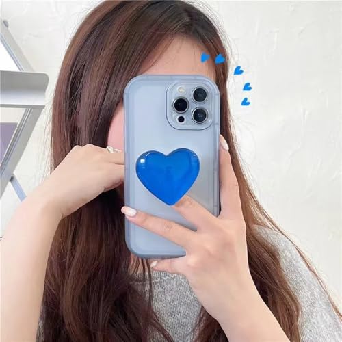UJNHGQ Jelly Pink Love Heart Ständerhalter Transparente weiche Hülle für iPhone X XR XS 11 12 13 14 15 Pro Max Schutzhülle auf der Rückseite, Blau, Für iPhone 13 UJNHGQ Jelly Pink Love Heart Ständerhalter Transparente weiche Hülle für iPhone X XR XS 11 12 13 14 15 Pro Max Schutzhülle auf der Rückseite, Blau, Für iPhone 13 von UJNHGQ