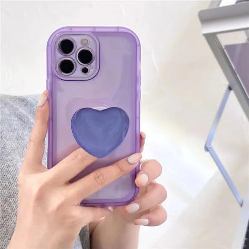 UJNHGQ Jelly Pink Love Heart Ständerhalter Transparente weiche Hülle für iPhone X XR XS 11 12 13 14 15 Pro Max Schutzhülle auf der Rückseite, Lila, Für iPhone 15Pro UJNHGQ Jelly Pink Love Heart Ständerhalter Transparente weiche Hülle für iPhone X XR XS 11 12 13 14 15 Pro Max Schutzhülle auf der Rückseite, Lila, Für iPhone 15Pro von UJNHGQ