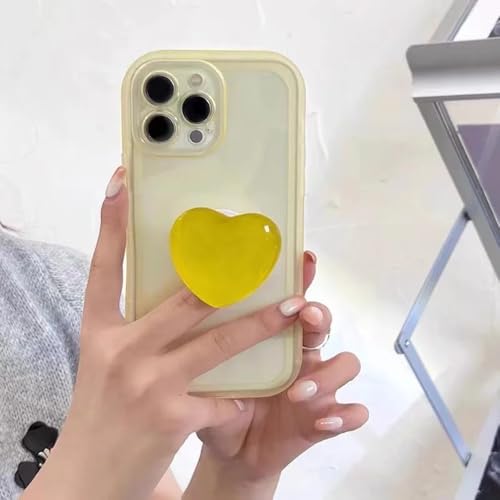 UJNHGQ Jelly Pink Love Heart Ständerhalter Transparente weiche Hülle für iPhone X XR XS 11 12 13 14 15 Pro Max Schutzhülle auf der Rückseite, gelb, für iPhone 7 8plus UJNHGQ Jelly Pink Love Heart Ständerhalter Transparente weiche Hülle für iPhone X XR XS 11 12 13 14 15 Pro Max Schutzhülle auf der Rückseite, gelb, für iPhone 7 8plus von UJNHGQ