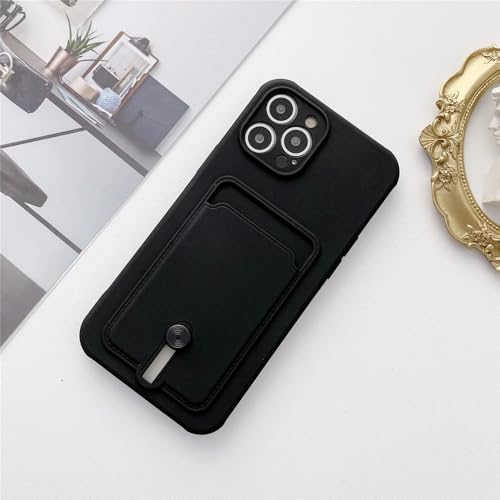 UJNHGQ Kartenhalter-Hülle für iPhone 14 15 11 Pro Max für iPhone 13 12 XR Xs 7 8 Plus Weiche stoßfeste Brieftaschenhülle aus Silikon, Schwarz, für iPhone 13 Pro UJNHGQ Kartenhalter-Hülle für iPhone 14 15 11 Pro Max für iPhone 13 12 XR Xs 7 8 Plus Weiche stoßfeste Brieftaschenhülle aus Silikon, Schwarz, für iPhone 13 Pro von UJNHGQ