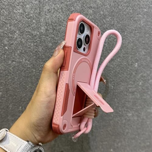 UJNHGQ Magnetische Hülle für iPhone 16 14 13 11 12 15 Pro Max Plus Kabelloses Ladearmband mit Halterung Harte Anti-Fall-Abdeckung,Rosa,Für iPhone 13 ProMax UJNHGQ Magnetische Hülle für iPhone 16 14 13 11 12 15 Pro Max Plus Kabelloses Ladearmband mit Halterung Harte Anti-Fall-Abdeckung,Rosa,Für iPhone 13 ProMax von UJNHGQ