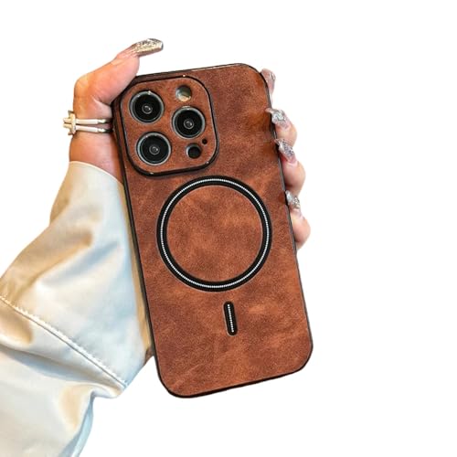 UJNHGQ Mattes Leder für magnetische kabellose Ladehülle für iPhone 15 14 Plus 13 11 12 Pro Max XS XR Stoßfeste Hülle, braun1, für iPhone X XS UJNHGQ Mattes Leder für magnetische kabellose Ladehülle für iPhone 15 14 Plus 13 11 12 Pro Max XS XR Stoßfeste Hülle, braun1, für iPhone X XS von UJNHGQ