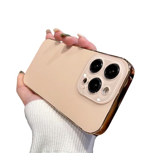 UJNHGQ Modische, schlanke, Matte Hülle für iPhone 11 12 13 14 15 16 Pro Max iPhone 15 Pro 16ProMax Glaslinsenschutzbeschichtung Stoßstangenabdeckung, Gold, Für iPhone 14 UJNHGQ Modische, schlanke, Matte Hülle für iPhone 11 12 13 14 15 16 Pro Max iPhone 15 Pro 16ProMax Glaslinsenschutzbeschichtung Stoßstangenabdeckung, Gold, Für iPhone 14 von UJNHGQ