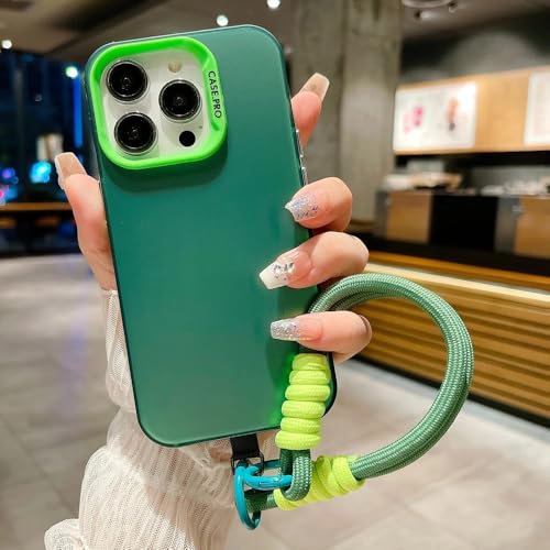 UJNHGQ Modische Silikonhülle mit Lanyard-Armband, Metallic Aurora Matte, für iPhone 15 14 13 12 11 Pro Max X XS XR, weiche, stoßfeste Hülle, grün, für iPhone 12Promax UJNHGQ Modische Silikonhülle mit Lanyard-Armband, Metallic Aurora Matte, für iPhone 15 14 13 12 11 Pro Max X XS XR, weiche, stoßfeste Hülle, grün, für iPhone 12Promax von UJNHGQ