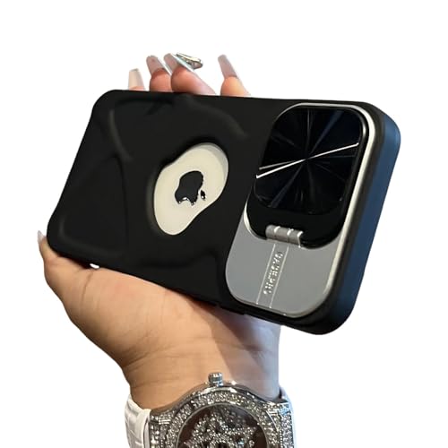 UJNHGQ Modische magnetische Hülle mit Loch für iPhone 11 12 13 14 15 16 Pro Max Plus, Linsenschutz, Klappständer, weiche Silikonhülle, Schwarz, Für iPhone 15 UJNHGQ Modische magnetische Hülle mit Loch für iPhone 11 12 13 14 15 16 Pro Max Plus, Linsenschutz, Klappständer, weiche Silikonhülle, Schwarz, Für iPhone 15 von UJNHGQ