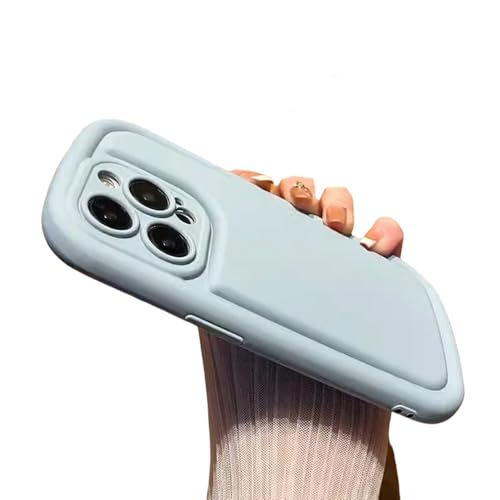 UJNHGQ Süße Air-Cushion-Seifen-Silikon-Telefonhülle für iPhone 11 12 13 14 15 Pro Max Plus, vollständiger Schutz, stoßfeste, Matte, weiche Hülle, blau, für iPhone 15 Pro von UJNHGQ