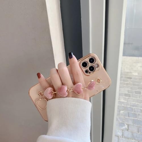 UJNHGQ Überzogene Herz-Metallarmband-Telefonkettenhülle für iPhone 15 14 13 Pro Max 12 11 XR XS X 7 8 Plus Cover, Pink, für iPhone 7 8Plus UJNHGQ Überzogene Herz-Metallarmband-Telefonkettenhülle für iPhone 15 14 13 Pro Max 12 11 XR XS X 7 8 Plus Cover, Pink, für iPhone 7 8Plus von UJNHGQ