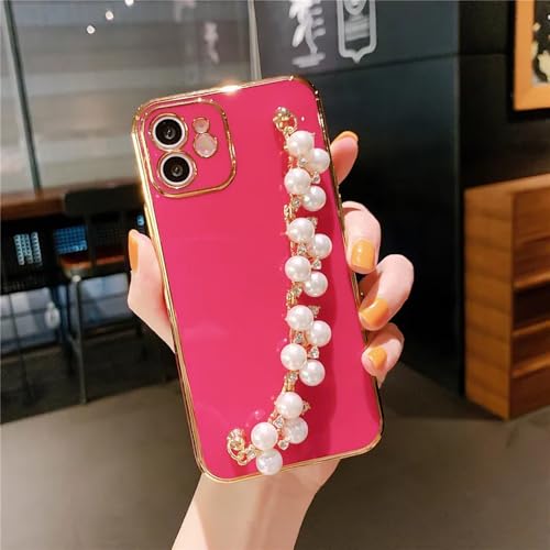 UJNHGQ Überzogene Perlenarmbandkette, weiche Hülle für iPhone 15 13 14 12 Pro Max 11 XS X XR 7 8 Plus, Glitzer-Silikonhülle, Rose, für iPhone X XS UJNHGQ Überzogene Perlenarmbandkette, weiche Hülle für iPhone 15 13 14 12 Pro Max 11 XS X XR 7 8 Plus, Glitzer-Silikonhülle, Rose, für iPhone X XS von UJNHGQ