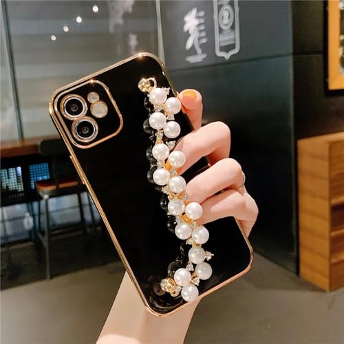 UJNHGQ Überzogene Perlenarmbandkette, weiche Hülle für iPhone 15 13 14 12 Pro Max 11 XS X XR 7 8 Plus, Glitzer-Silikonhülle, Schwarz, für iPhone 12 Mini UJNHGQ Überzogene Perlenarmbandkette, weiche Hülle für iPhone 15 13 14 12 Pro Max 11 XS X XR 7 8 Plus, Glitzer-Silikonhülle, Schwarz, für iPhone 12 Mini von UJNHGQ