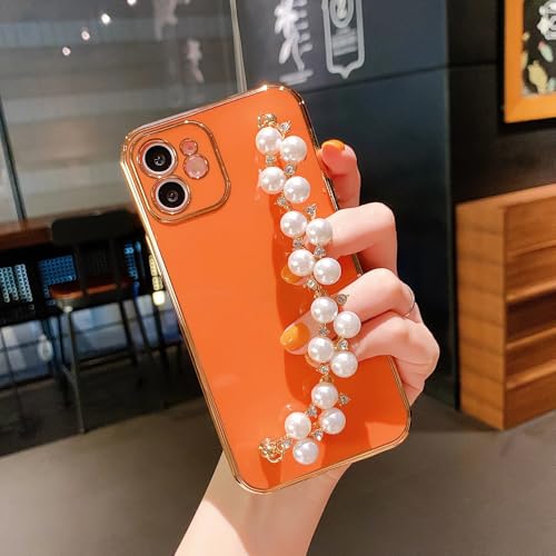 UJNHGQ Überzogene Perlenarmbandkette, weiche Hülle für iPhone 15 13 14 12 Pro Max 11 XS X XR 7 8 Plus, Glitzer-Silikonhülle, orange, für iPhone 14 UJNHGQ Überzogene Perlenarmbandkette, weiche Hülle für iPhone 15 13 14 12 Pro Max 11 XS X XR 7 8 Plus, Glitzer-Silikonhülle, orange, für iPhone 14 von UJNHGQ