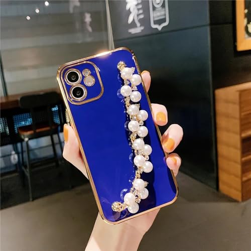 UJNHGQ Überzogene Perlenarmbandkette, weiche Hülle für iPhone 15 13 14 12 Pro Max 11 XS X XR 7 8 Plus, glitzernde Silikonhülle, blau, für iPhone 15Promax UJNHGQ Überzogene Perlenarmbandkette, weiche Hülle für iPhone 15 13 14 12 Pro Max 11 XS X XR 7 8 Plus, glitzernde Silikonhülle, blau, für iPhone 15Promax von UJNHGQ