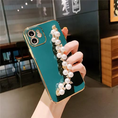 UJNHGQ Überzogene Perlenarmbandkette, weiche Hülle für iPhone 15 13 14 12 Pro Max 11 XS X XR 7 8 Plus, glitzernde Silikonhülle, grün, für iPhone 12 ProMax UJNHGQ Überzogene Perlenarmbandkette, weiche Hülle für iPhone 15 13 14 12 Pro Max 11 XS X XR 7 8 Plus, glitzernde Silikonhülle, grün, für iPhone 12 ProMax von UJNHGQ