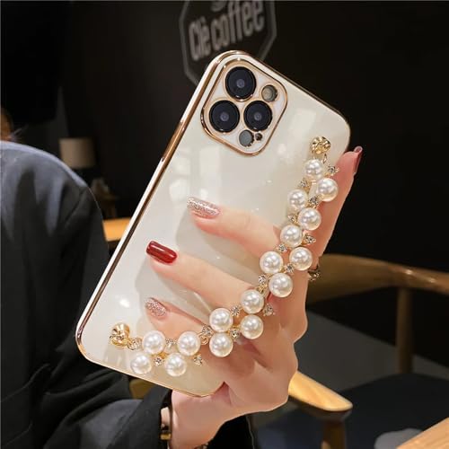 UJNHGQ Überzogene Perlenarmbandkette, weiche Hülle für iPhone 15 13 14 12 Pro Max 11 XS X XR 7 8 Plus, glitzernde Silikonhülle, weiß, für iPhone 12 ProMax UJNHGQ Überzogene Perlenarmbandkette, weiche Hülle für iPhone 15 13 14 12 Pro Max 11 XS X XR 7 8 Plus, glitzernde Silikonhülle, weiß, für iPhone 12 ProMax von UJNHGQ
