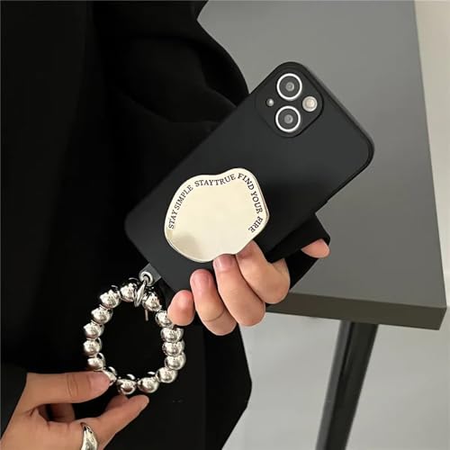 UJNHGQ Weiche Hülle mit Spiegelhalter und Ständer für iPhone 15 14 Pro Max 13 12 Pro 11 XR XS 7 8 Plus versilbertes Armband mit Schlüsselanhänger, Schwarz, für iPhone 13Pro UJNHGQ Weiche Hülle mit Spiegelhalter und Ständer für iPhone 15 14 Pro Max 13 12 Pro 11 XR XS 7 8 Plus versilbertes Armband mit Schlüsselanhänger, Schwarz, für iPhone 13Pro von UJNHGQ