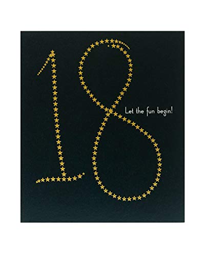 Geburtstagskarte zum 18. Geburtstag für ihn – Geburtstagskarte für Sie – Goldfolie Sterne Design von UK Greetings