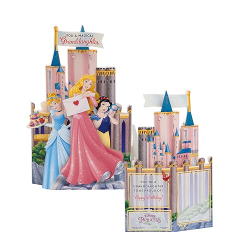 UK Greetings 3D-Geburtstagskarte für Enkelin, Pop-Up-Disney-Prinzessinnenschloss, Disney-Geburtstagskarte von UK Greetings