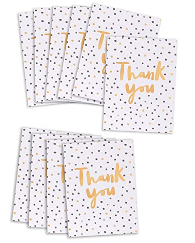UK Greetings Dankeskarten für Ihn/sie/Freund, gepunktet, 130 x 100 mm, Schwarz/Gold, 10 Stück von UK Greetings