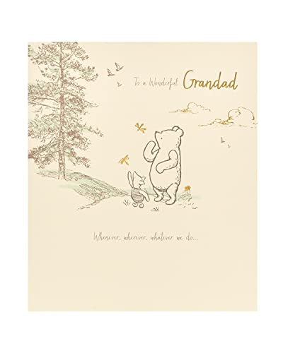 UK Greetings Disney Geburtstagskarte für Großvater – Winne Puuh Geburtstagskarte für Großvater – niedliche Geburtstagskarte für ihn, 159 mm x 184 mm von UK Greetings