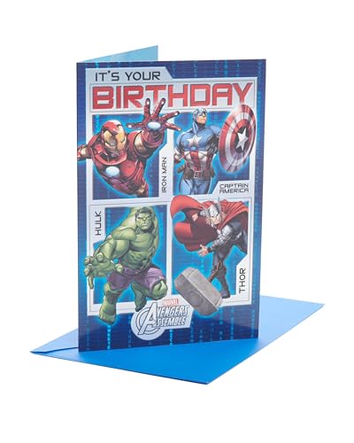 UK Greetings Disney Marvel Avengers Assemble Geburtstagskarte, Disney-Charakterkarten von UK Greetings