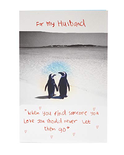 UK Greetings Geburtstagskarte für Ehemann – Geburtstagskarte für Ihn – Pinguin-Geburtstagskarte – niedliche Geburtstagskarte, Weiß von UK Greetings