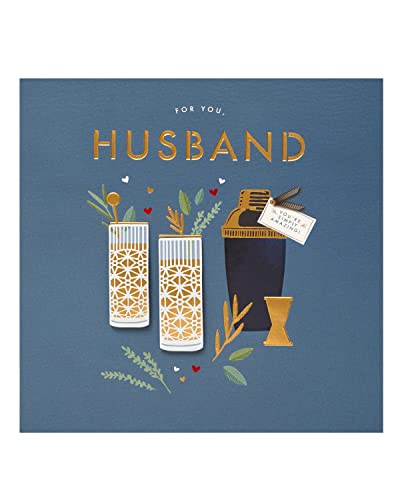 UK Greetings Geburtstagskarte für Ehemann – Geburtstagskarte für Ihn – modernes Cocktail-Design von UK Greetings