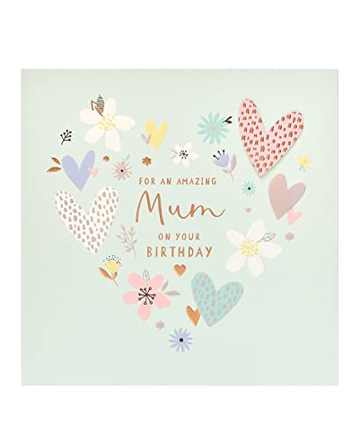 UK Greetings Geburtstagskarte für Mama – Weiß, 210 x 210 mm von UK Greetings