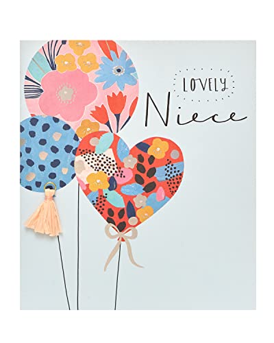 UK Greetings Geburtstagskarte für Nichte – Hübsches Ballon-Design von UK Greetings