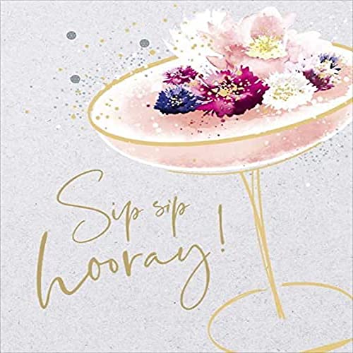 UK Greetings Geburtstagskarte für Sie/Freund – Sip Sip Sip Hooray Design, 137 mm x 159 mm von UK Greetings