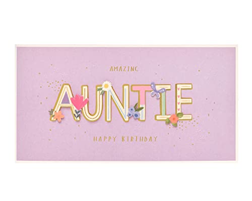 UK Greetings Geburtstagskarte für Tante – florales 3D-Detail-Design von UK Greetings
