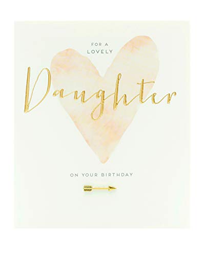 UK Greetings Geburtstagskarte für Tochter – Lovely Daughter Design, Weiß/Beige|Gelb|Grün, 159 mm x 184 mm von UK Greetings