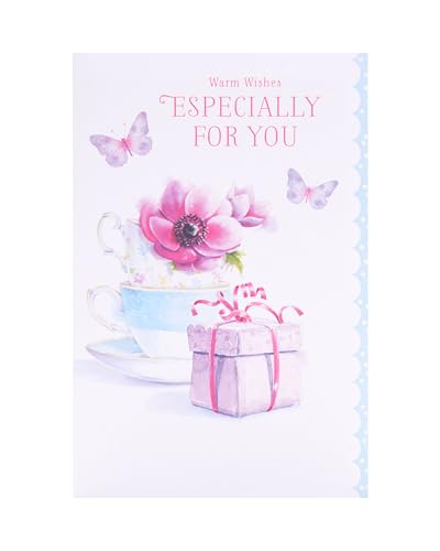 UK Greetings Geburtstagskarte für sie/Freundin – Teetassen-Design – Thinking of You-Serie von UK Greetings