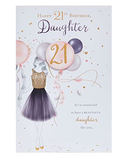 UK Greetings Geburtstagskarte zum 21. Geburtstag, Geburtstagskarte für Tochter zum 21. Geburtstag von UK Greetings